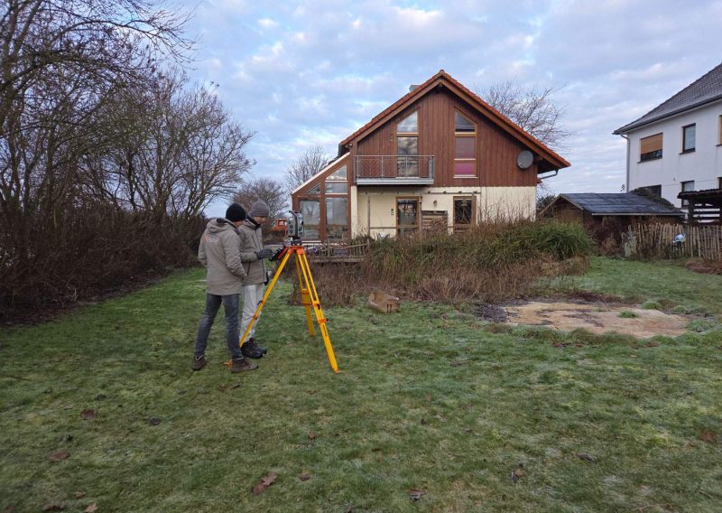 3D-Bestandsaufnahme für Anbauplanung: Punktwolke aus Laserscanning + Drohne